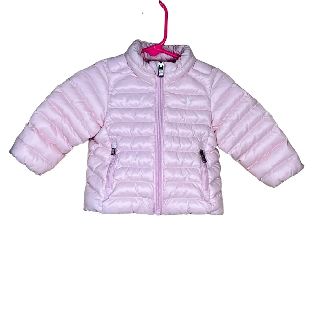 Ralph Lauren Infant Soft Pink Insulated Puffer Jacket Size 6 Months EUC